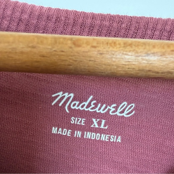 Madewell Burgundy Crewneck Short Sleeve Tee Shirt Size XL - Picture 2 of 10